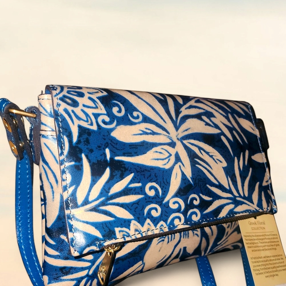 PATRICIA NASH Corfu Crossbody Greek Floral Print - Picture 2 of 10